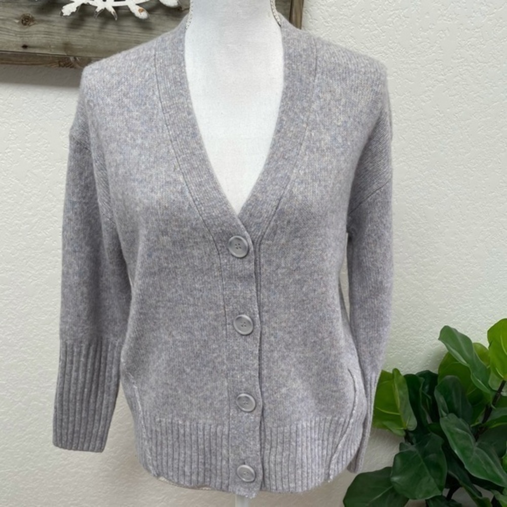 Rachel Zoe‎ purple cardigan sweater wool blend size L New
